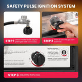 41000 BTU Short Patio Heater Propane with Cover & Lockable Wheels for Deck, Porch