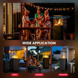 41000 BTU Short Patio Heater Propane with Cover & Lockable Wheels for Deck, Porch