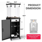 41000 BTU Short Patio Heater Propane with Cover & Lockable Wheels for Deck, Porch