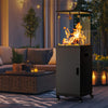 41000 BTU Short Patio Heater Propane with Cover & Lockable Wheels for Deck, Porch