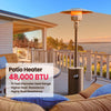 Portable Patio Heater Propane - 48,000 BTU with Table Design & Wheels, Commercial & Residential