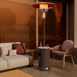 Portable Patio Heater Propane - 48,000 BTU with Table Design & Wheels, Commercial & Residential