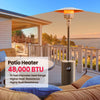 Portable Patio Heater Propane - 48,000 BTU with Table Design & Wheels, Commercial & Residential