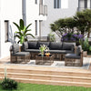 6 Person Wicker Outdoor Modular Sectional Sofa