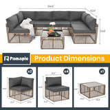 6 Person Wicker Outdoor Modular Sectional Sofa