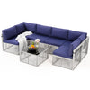 6 Person Wicker Outdoor Modular Sectional Sofa