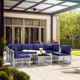 6 Person Wicker Outdoor Modular Sectional Sofa