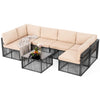 6 Person Wicker Outdoor Modular Sectional Sofa