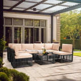 6 Person Wicker Outdoor Modular Sectional Sofa