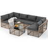 6 Person Wicker Outdoor Modular Sectional Sofa