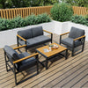 4 Piece Modern Patio Conversation Sets with Cushion