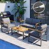 4 Piece Modern Patio Conversation Sets with Cushion