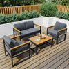4 Piece Modern Patio Conversation Sets with Cushion